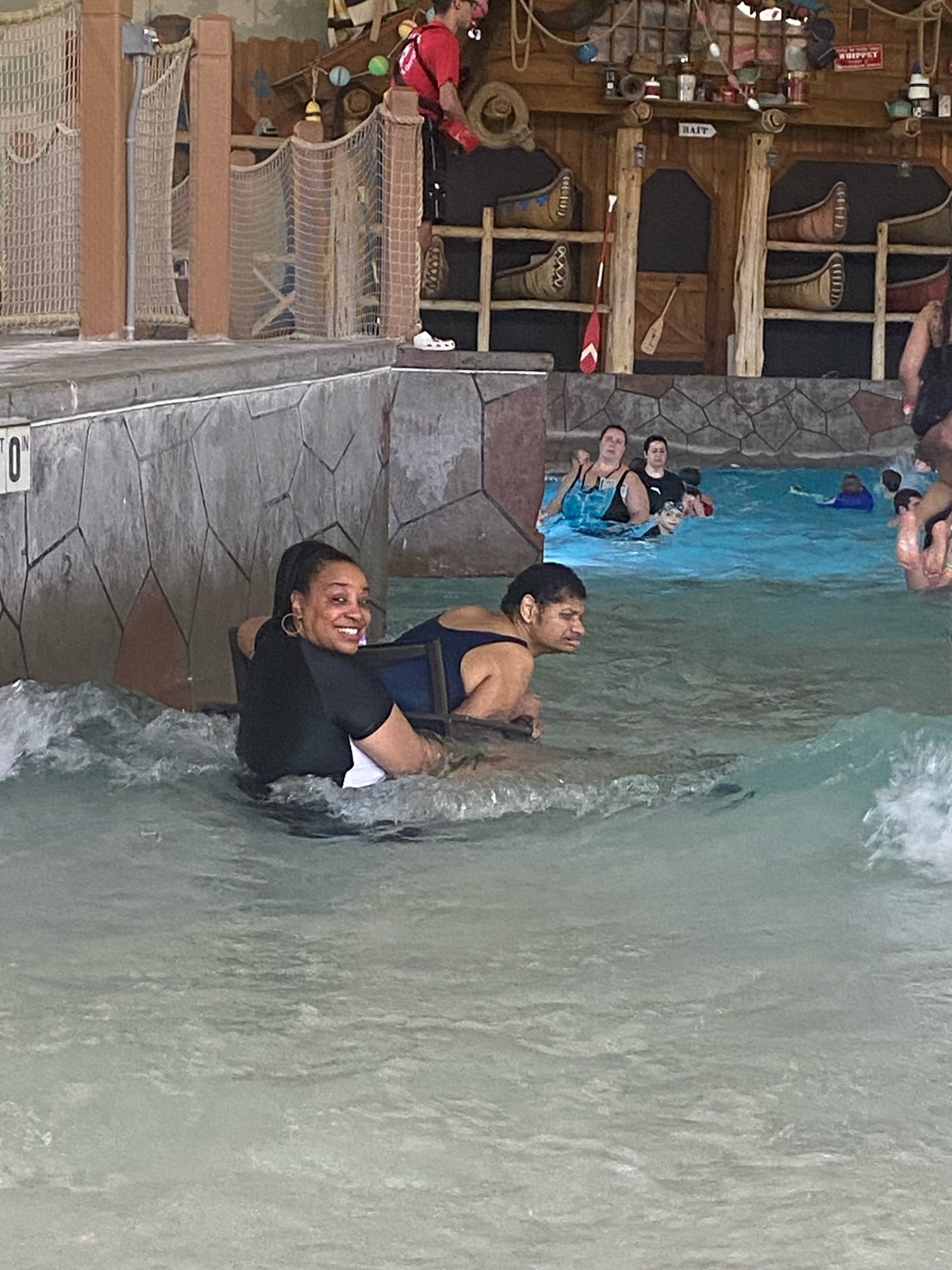 Jill Johnson and Shared Living caregiver at Great Wolf Lodge